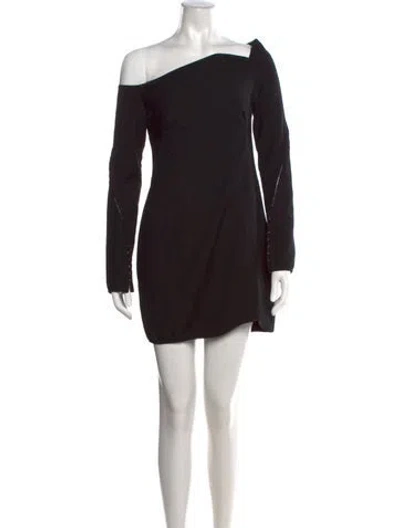 Pre-owned Anna October Off-the-shoulder Mini Dress In Black