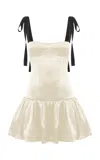 Anna October Patrice Bustier Satin Mini Dress In Ivory