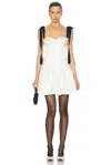 Anna October Patrice Bustier Satin Mini Dress In Ivory