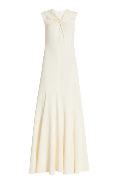 Anna October Phoebe Gathered Stretch-crepe Maxi Dress In Ivory