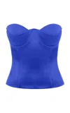 Anna October Raya Satin Corset Top In Blue