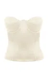Anna October Raya Satin Corset Top In Ivory