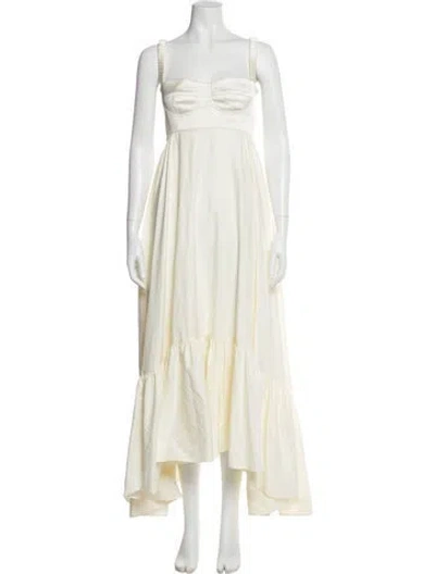 Pre-owned Anna October Satin Long Dress In Neutral