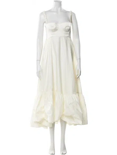 Pre-owned Anna October Satin Long Dress In Neutral