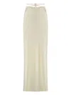 Anna October Satin Midi Skirt In Neutrals