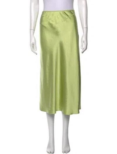 Pre-owned Anna October Scalloped Accent Midi Length Skirt In Green