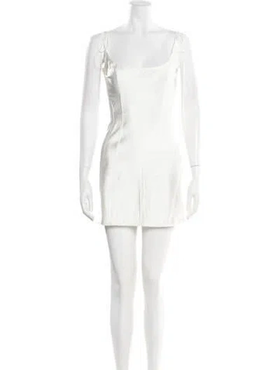 Pre-owned Anna October Scoop Neck Mini Dress In White
