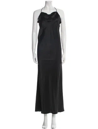 Pre-owned Anna October Square Neckline Long Dress In Black