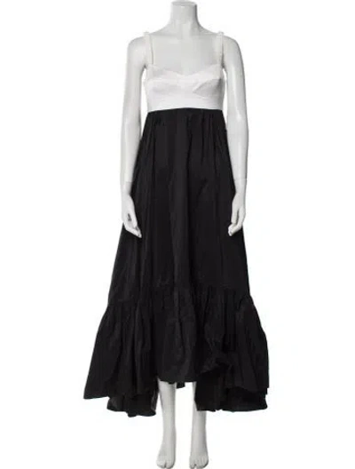 Pre-owned Anna October Square Neckline Long Dress In Black