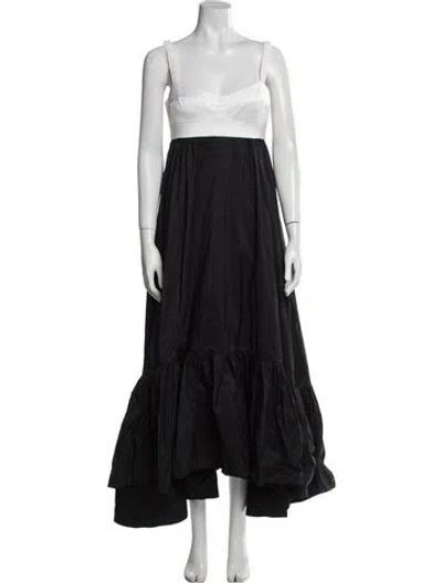 Pre-owned Anna October Square Neckline Long Dress In Black