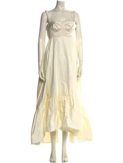 Pre-owned Anna October Square Neckline Long Dress In Neutral