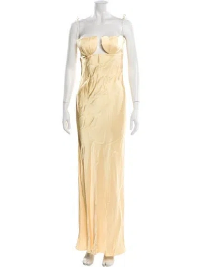Pre-owned Anna October Square Neckline Long Dress W/ Tags In Yellow