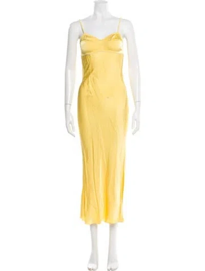Pre-owned Anna October Square Neckline Long Dress In Yellow