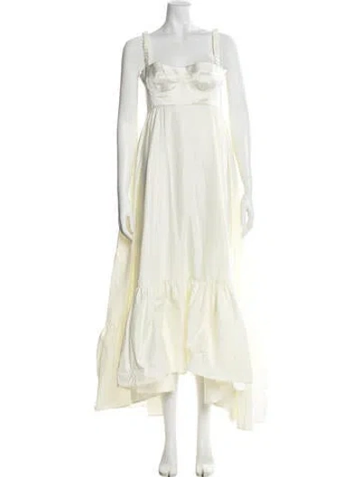 Pre-owned Anna October Square Neckline Long Dress In Yellow