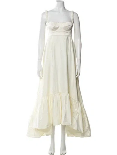 Pre-owned Anna October Square Neckline Long Dress In Yellow