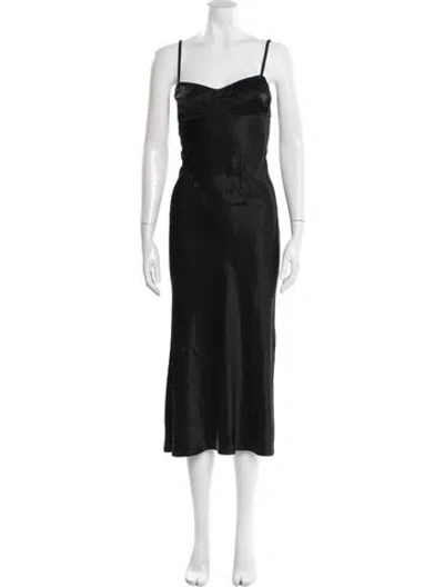Pre-owned Anna October Square Neckline Midi Length Dress In Multi