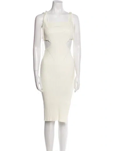 Pre-owned Anna October Square Neckline Midi Length Dress In Neutral