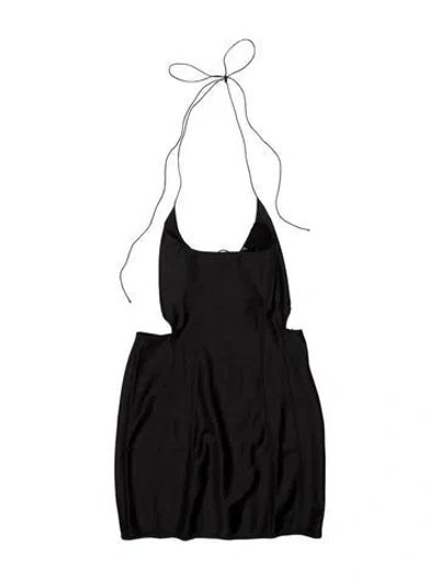 Pre-owned Anna October Square Neckline Mini Dress In Black