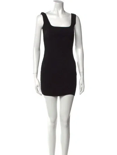 Pre-owned Anna October Square Neckline Mini Dress In Black