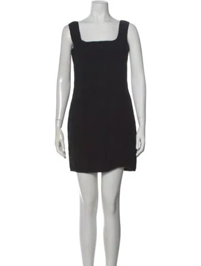 Pre-owned Anna October Square Neckline Mini Dress In Black