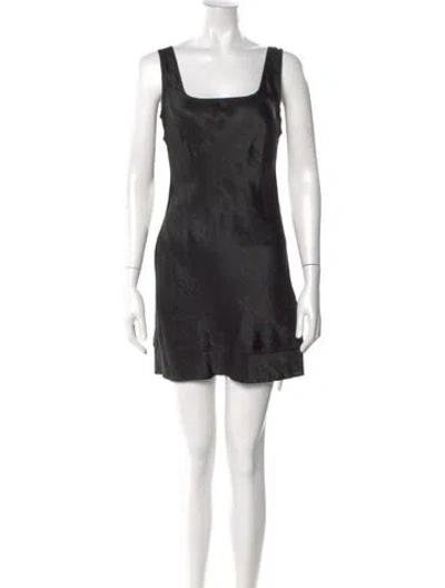 Pre-owned Anna October Square Neckline Mini Dress In Black