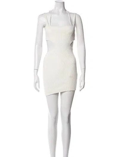 Pre-owned Anna October Square Neckline Mini Dress In Neutrals