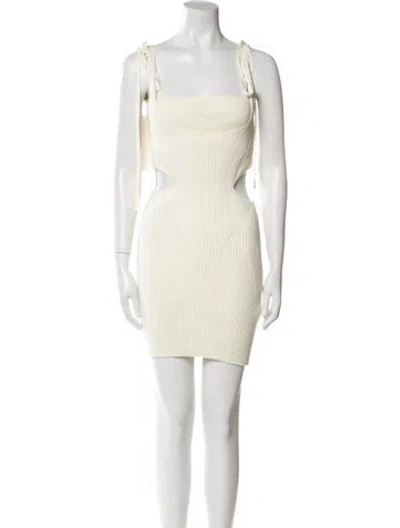 Pre-owned Anna October Square Neckline Mini Dress W/ Tags In White