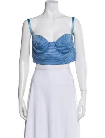 Pre-owned Anna October Square Neckline Sleeveless Crop Top In Gray
