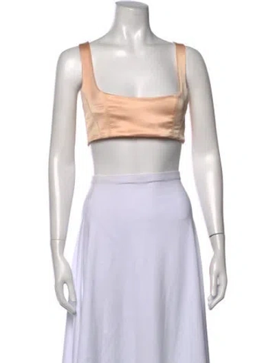 Pre-owned Anna October Square Neckline Sleeveless Crop Top In Grey