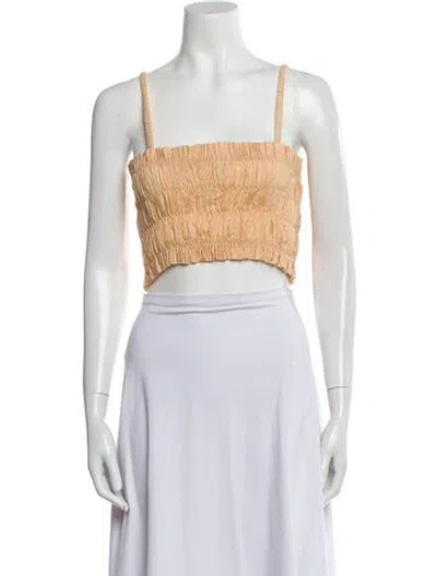 Pre-owned Anna October Square Neckline Sleeveless Crop Top In Neutral
