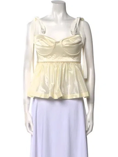 Pre-owned Anna October Square Neckline Sleeveless Crop Top W/ Tags In Neutral