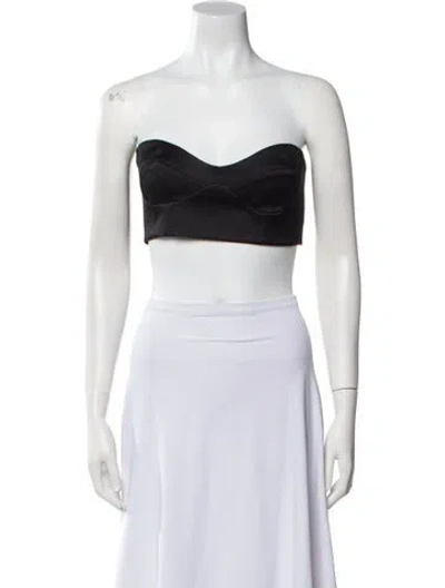 Pre-owned Anna October Strapless Crop Top In Black