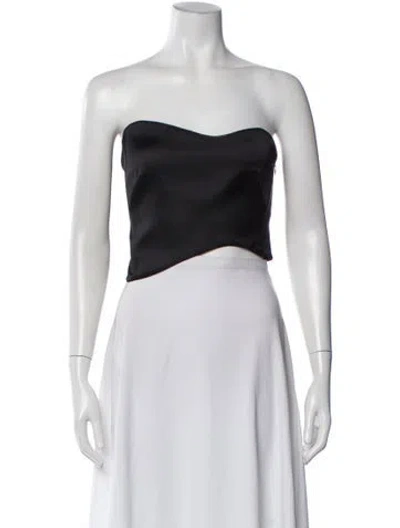 Pre-owned Anna October Strapless Crop Top In Black