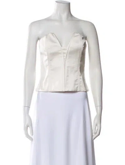 Pre-owned Anna October Strapless Crop Top In White
