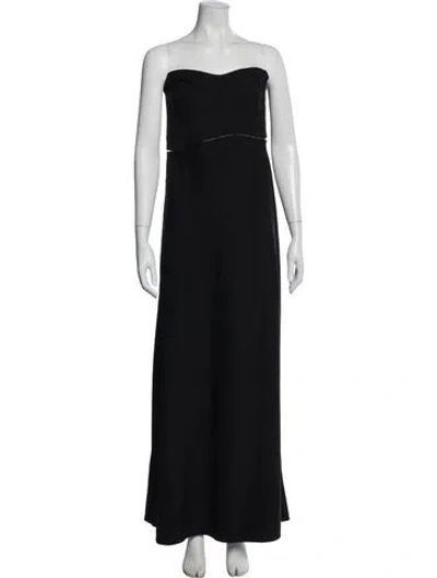Pre-owned Anna October Strapless Long Dress In Black