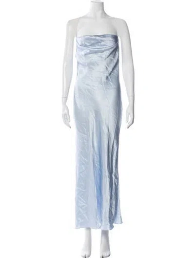 Pre-owned Anna October Strapless Long Dress In Blue