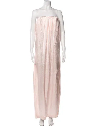 Pre-owned Anna October Strapless Long Dress In Pink