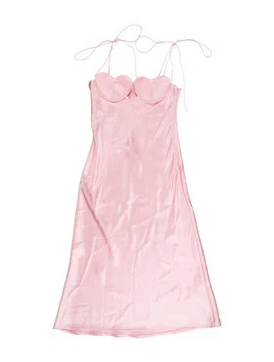 Pre-owned Anna October Strapless Long Dress In Pink