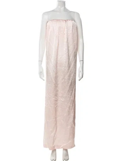 Pre-owned Anna October Strapless Long Dress In Pink