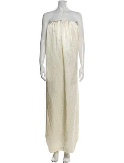 Pre-owned Anna October Strapless Long Dress W/ Tags In Neutral