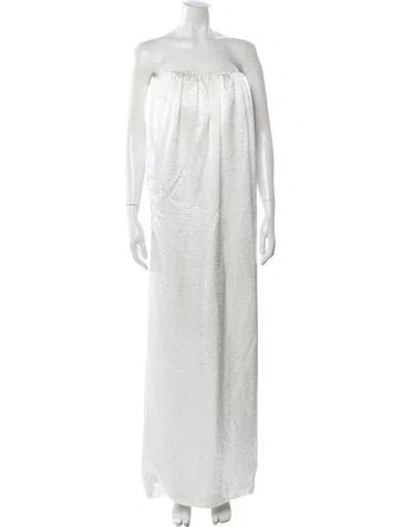 Pre-owned Anna October Strapless Long Dress W/ Tags In White