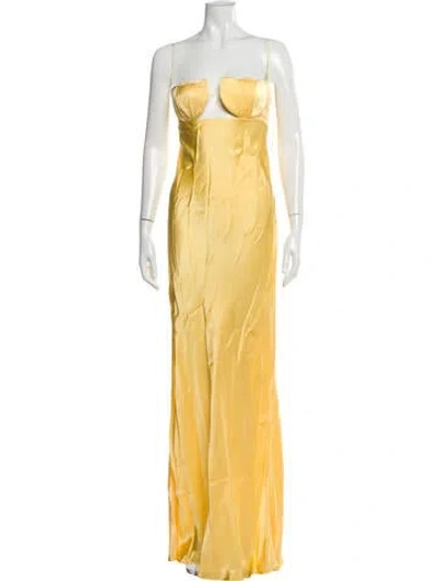 Pre-owned Anna October Strapless Long Dress W/ Tags In Yellow