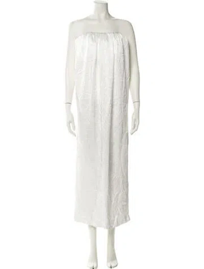 Pre-owned Anna October Strapless Long Dress In White