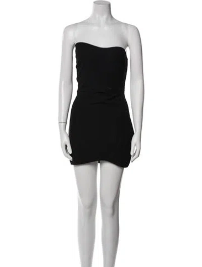 Pre-owned Anna October Strapless Mini Dress In Black