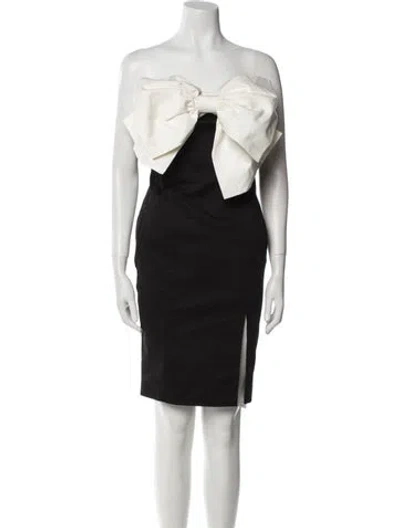 Pre-owned Anna October Strapless Mini Dress In Black