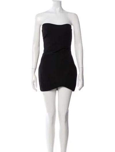 Pre-owned Anna October Strapless Mini Dress In Black