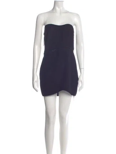 Pre-owned Anna October Strapless Mini Dress In Blue