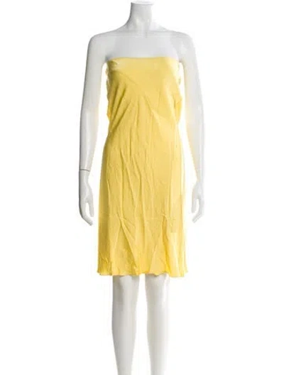 Pre-owned Anna October Strapless Mini Dress In Yellow