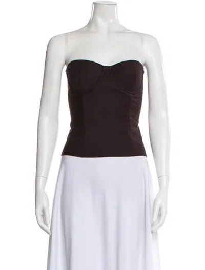 Pre-owned Anna October Strapless Top In Brown