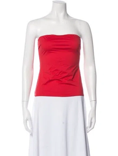 Pre-owned Anna October Strapless Top In Red
